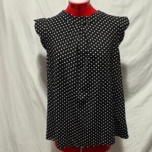 Faith and Joy Black and White Polka Dot Blouse SM29